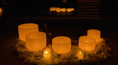 Sound Therapist with Singing Bowls